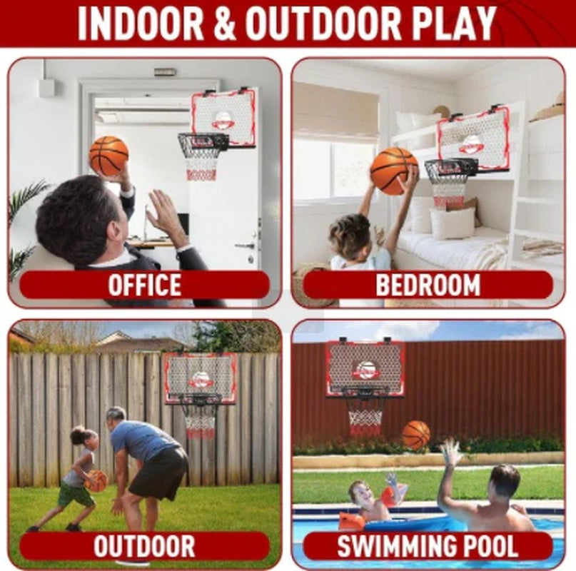 Children Indoor Basketball Framer, Basketball Frame Noise Reduction and 9 Modes, Led Lighting Scratch Resistant Electronic Scoreboard