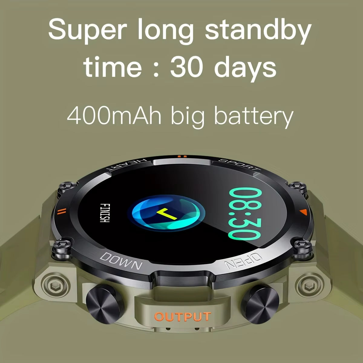 K56Pro Men's Smart Watch with Heart Rate Monitor, Bluetooth Connectivity, 400mAh Long Battery Life, 1.39-Inch HD Display, Ideal for Outdoor Activities
