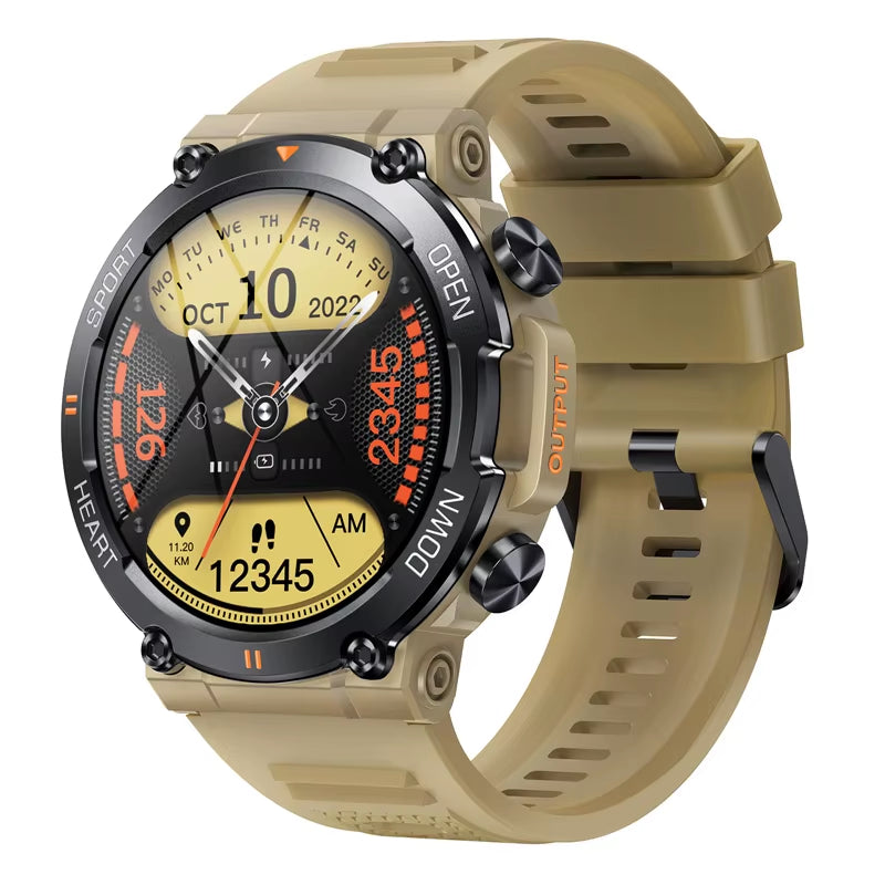 K56Pro Men's Smart Watch with Heart Rate Monitor, Bluetooth Connectivity, 400mAh Long Battery Life, 1.39-Inch HD Display, Ideal for Outdoor Activities