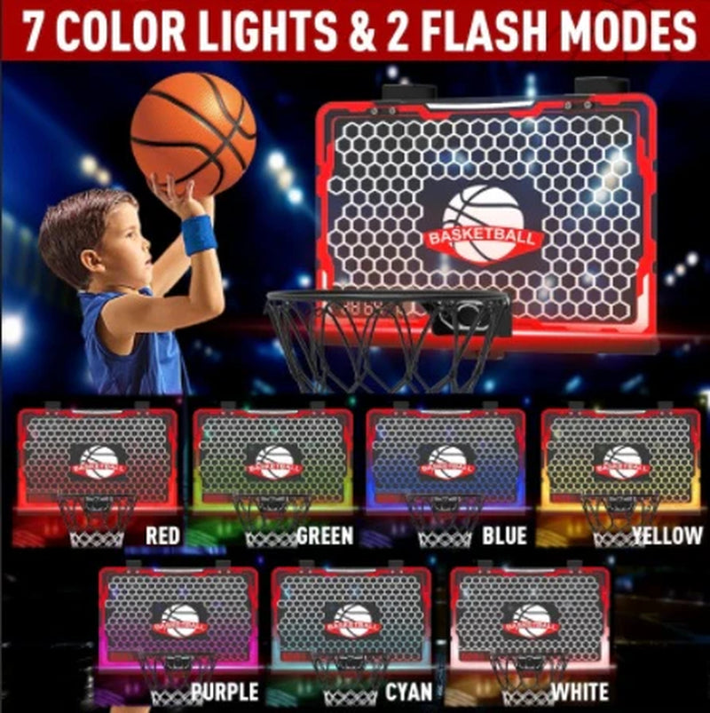Children Indoor Basketball Framer, Basketball Frame Noise Reduction and 9 Modes, Led Lighting Scratch Resistant Electronic Scoreboard