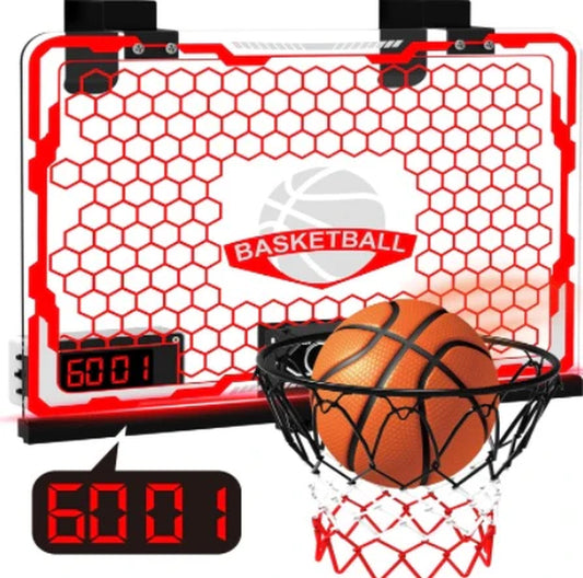 Children Indoor Basketball Framer, Basketball Frame Noise Reduction and 9 Modes, Led Lighting Scratch Resistant Electronic Scoreboard